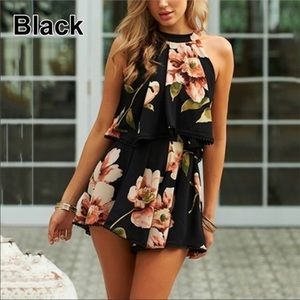 Floral two piece romper